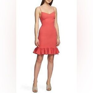 1. State ruffle hem mini dress coral size 10